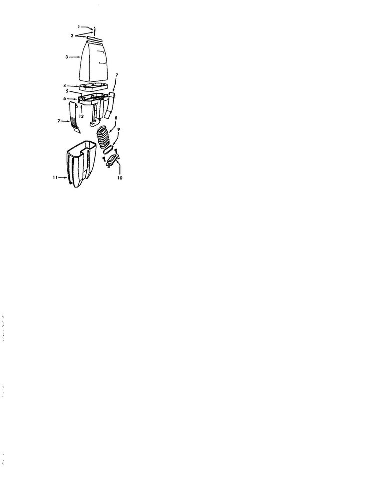 Dust Cup Kit Diagram and Parts List for U7071-080  Hoover Upright Vacuum
