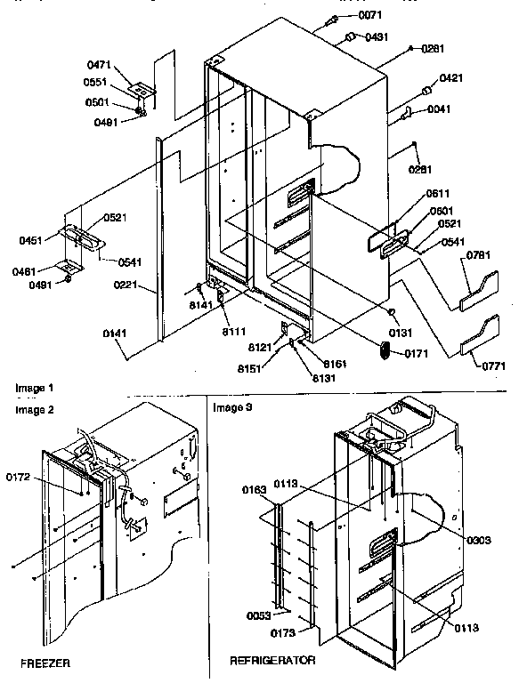Cabinet Diagram and Parts List for 57089-P1190814WE  Amana Refrigerator