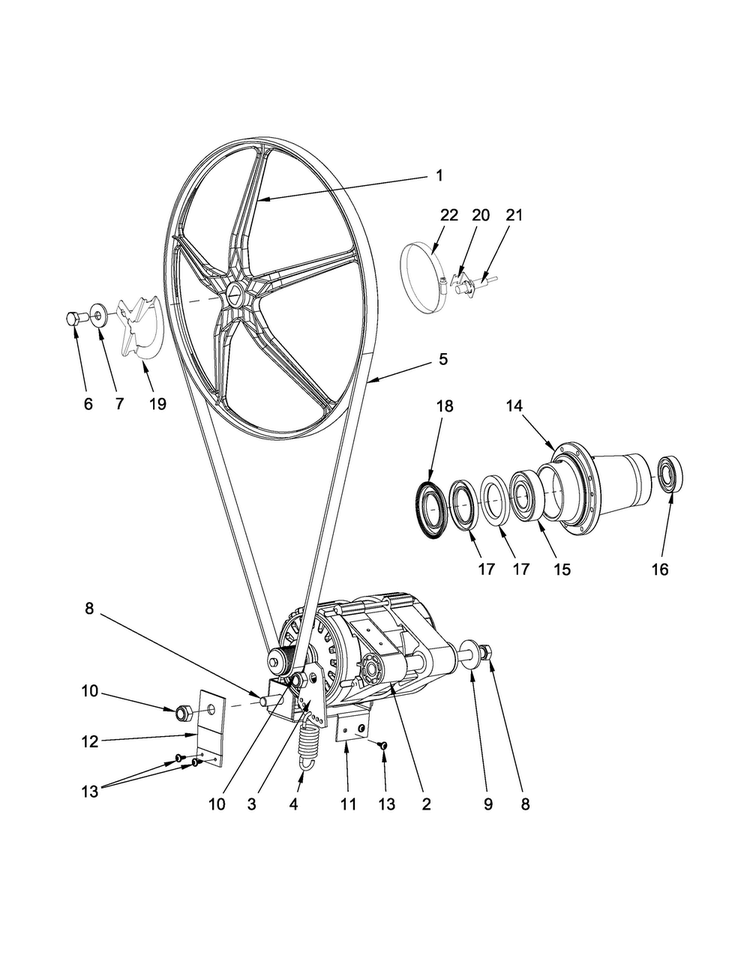 Drive Parts Diagram and Parts List for MXR30PDATS  Maytag Washer