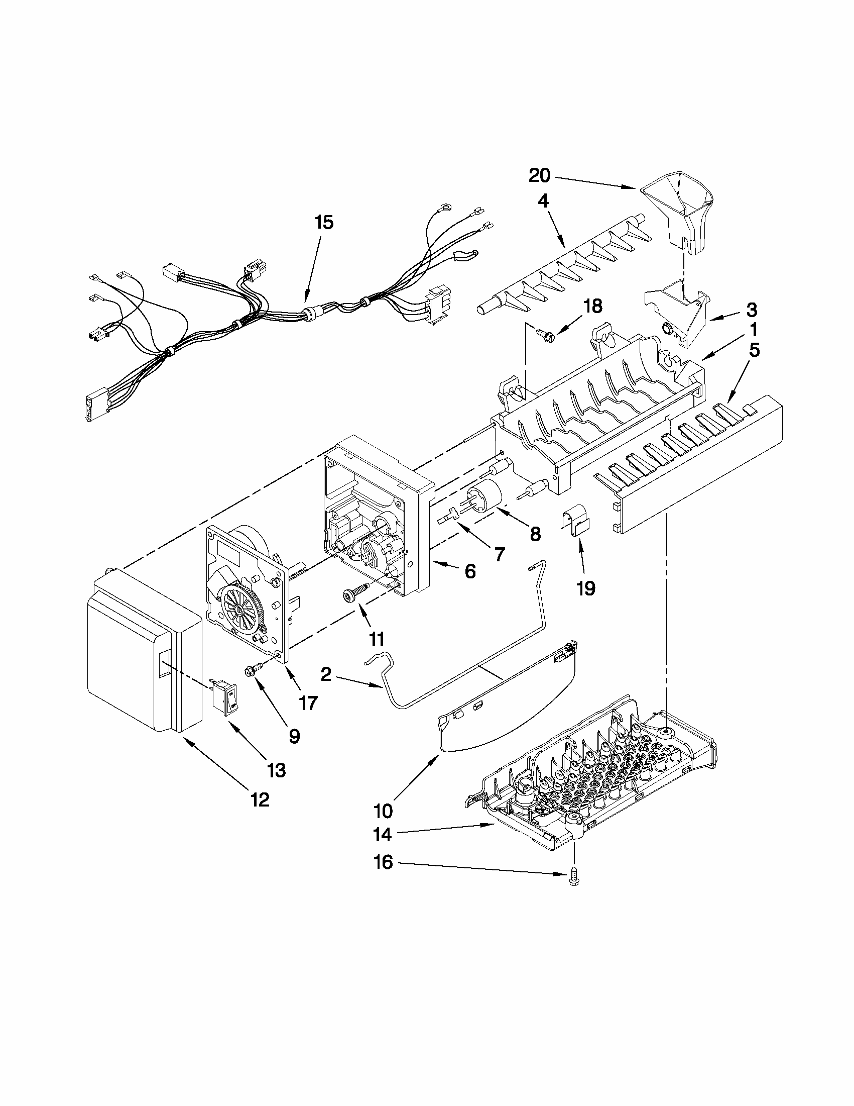 Icemaker Parts Diagram and Parts List for MFI2269VEM1  Maytag Refrigerator