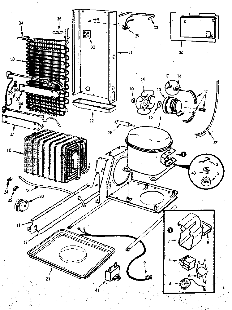 Refrigerator/unit Compartment & System Diagram and Parts List for JRS202B M7N05A Jenn-Air Refrigerator
