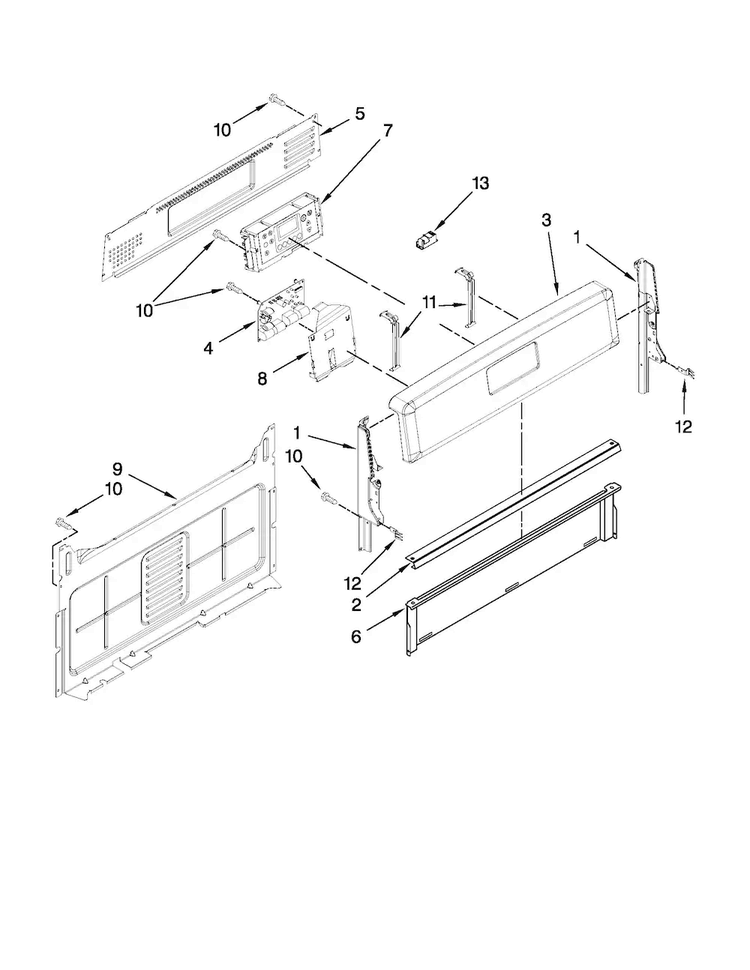 Control Panel Parts Diagram and Parts List for MGR8674AW0  Maytag Range