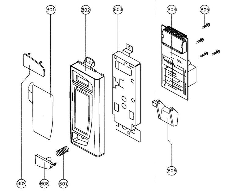Control Panel Diagram and Parts List for MCO2122ARW  Magic Chef Microwave