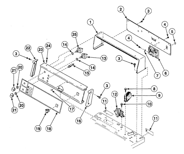 Control Panel Diagram and Parts List for SWT821WN  Speed Queen Washer