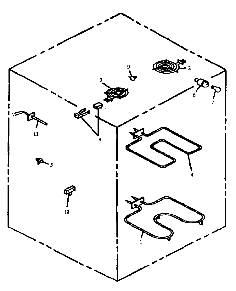 Electrical Components Diagram and Parts List for ESF31002W-P1130988NW  Caloric Range