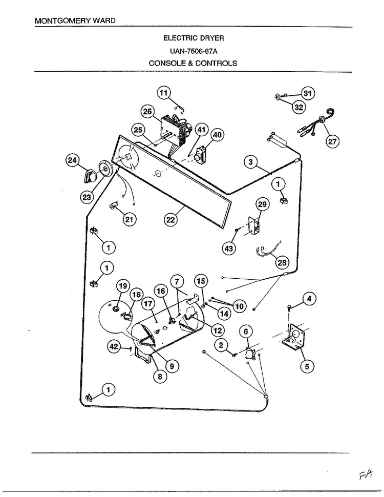 Console And Controls Diagram and Parts List for 6835A REV E Norge Washer