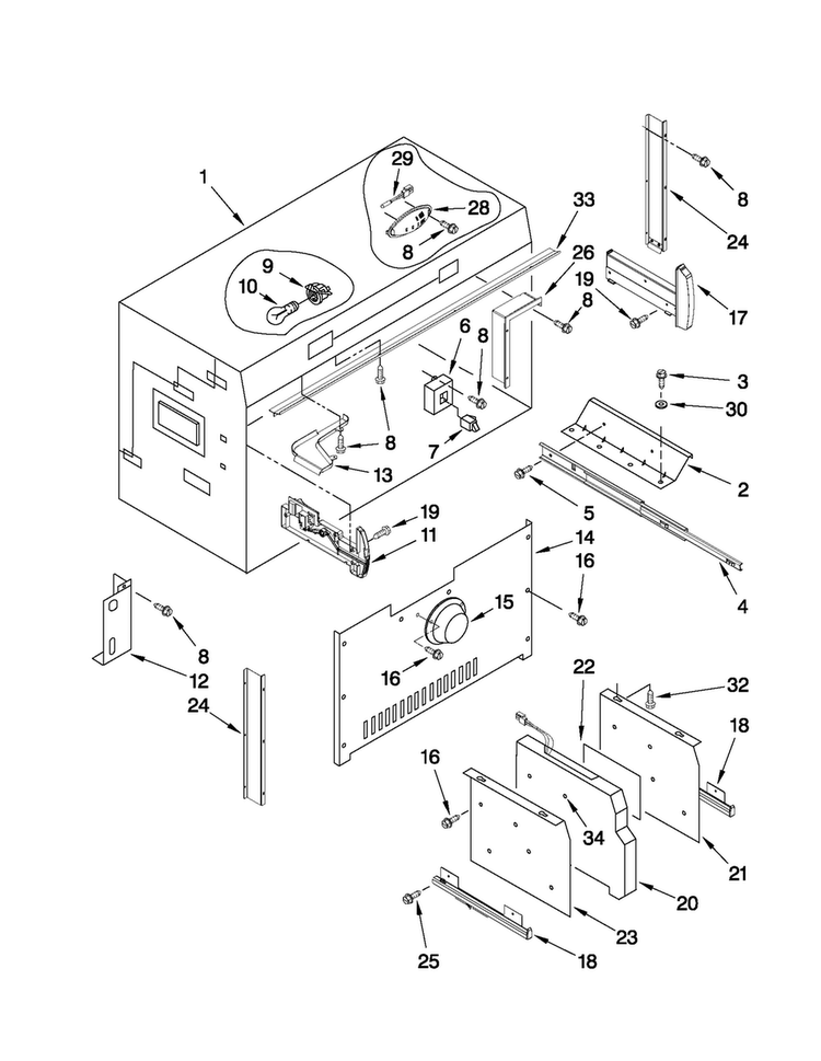 Freezer Liner Parts Diagram and Parts List for JB36SSFXLA00  Jenn-Air Refrigerator