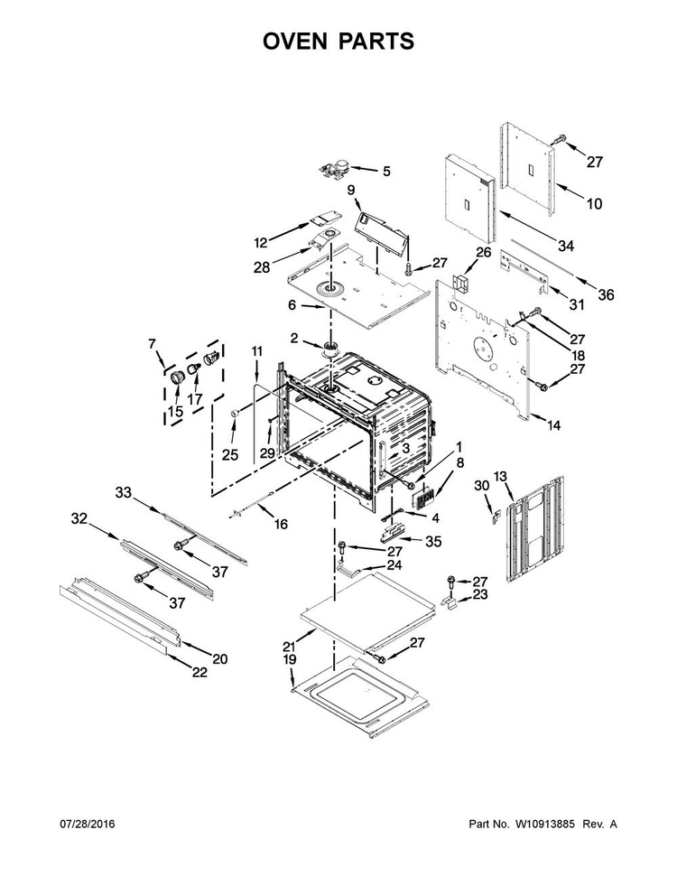 Oven Parts Diagram and Parts List for MEW9630FZ01  Maytag Wall Oven