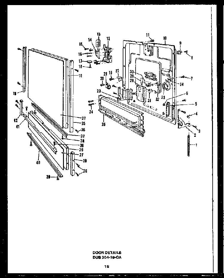 Section 11 Diagram and Parts List for DCS211-1L-OA  Caloric Dishwasher