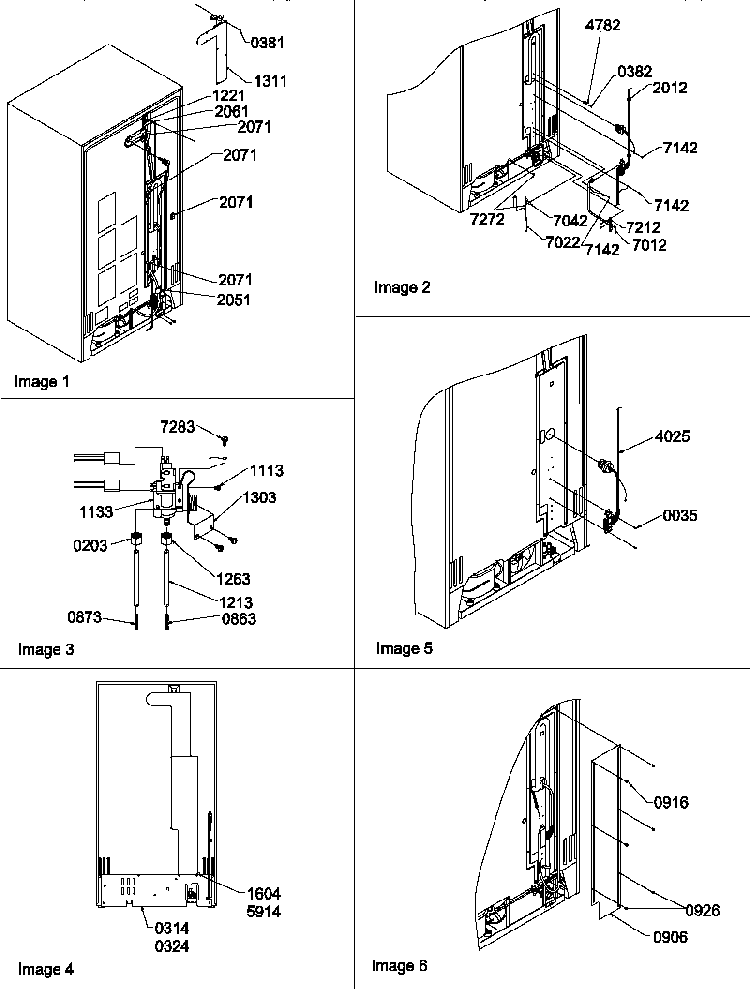 Cabinet Back Diagram and Parts List for SRD520TW-P1313101WW  Amana Refrigerator
