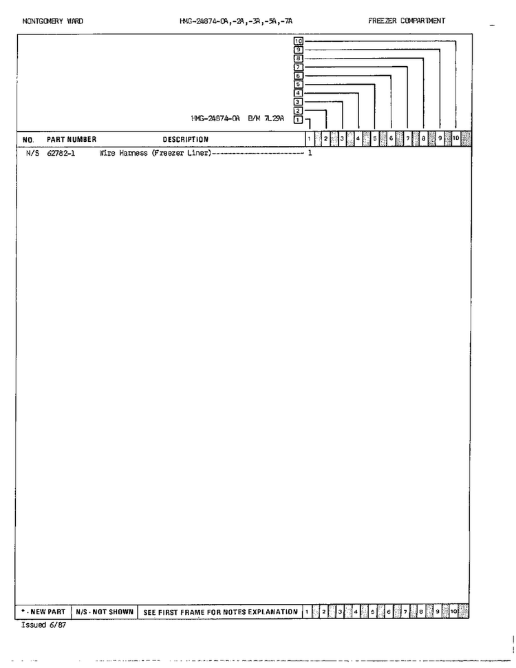 Freezer Compartment Page 3 Diagram and Parts List for 24874A  Admiral Refrigerator