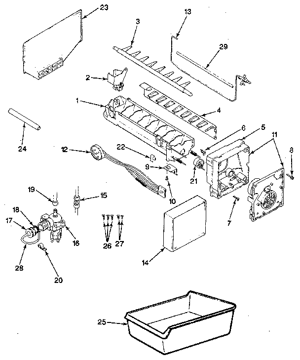 Ice Maker Section Diagram and Parts List for JRSI205B M9Q05B Jenn-Air Refrigerator