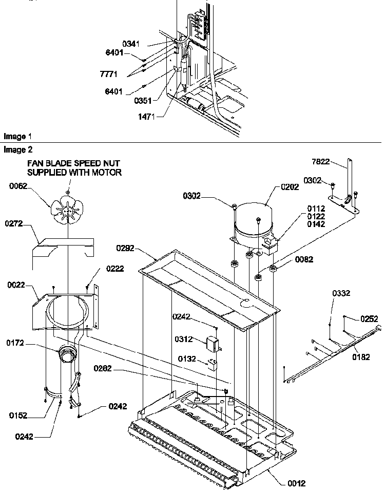Machine Compartment Diagram and Parts List for TR25V2L-P1316101WL  Amana Refrigerator