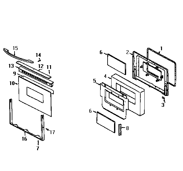 Door (serial prefix 11) Diagram and Parts List for 6294576  Jenn-Air Range