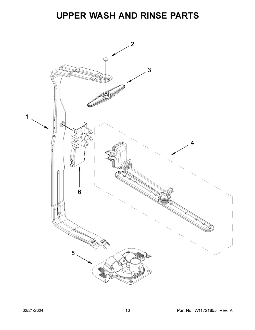 Upper Wash And Rinse Parts Diagram and Parts List for MDB4949SKB3  Maytag Dishwasher