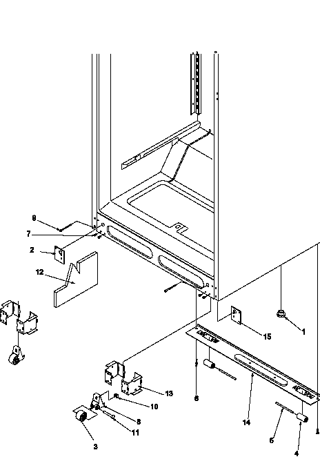 Cabinet Bottom Diagram and Parts List for GTA18B2L-P1192602WL  Amana Refrigerator