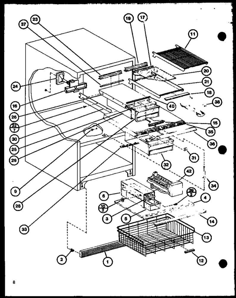 Diagram 1 Diagram and Parts List for IC3-P7621301W-BM  Amana Refrigerator