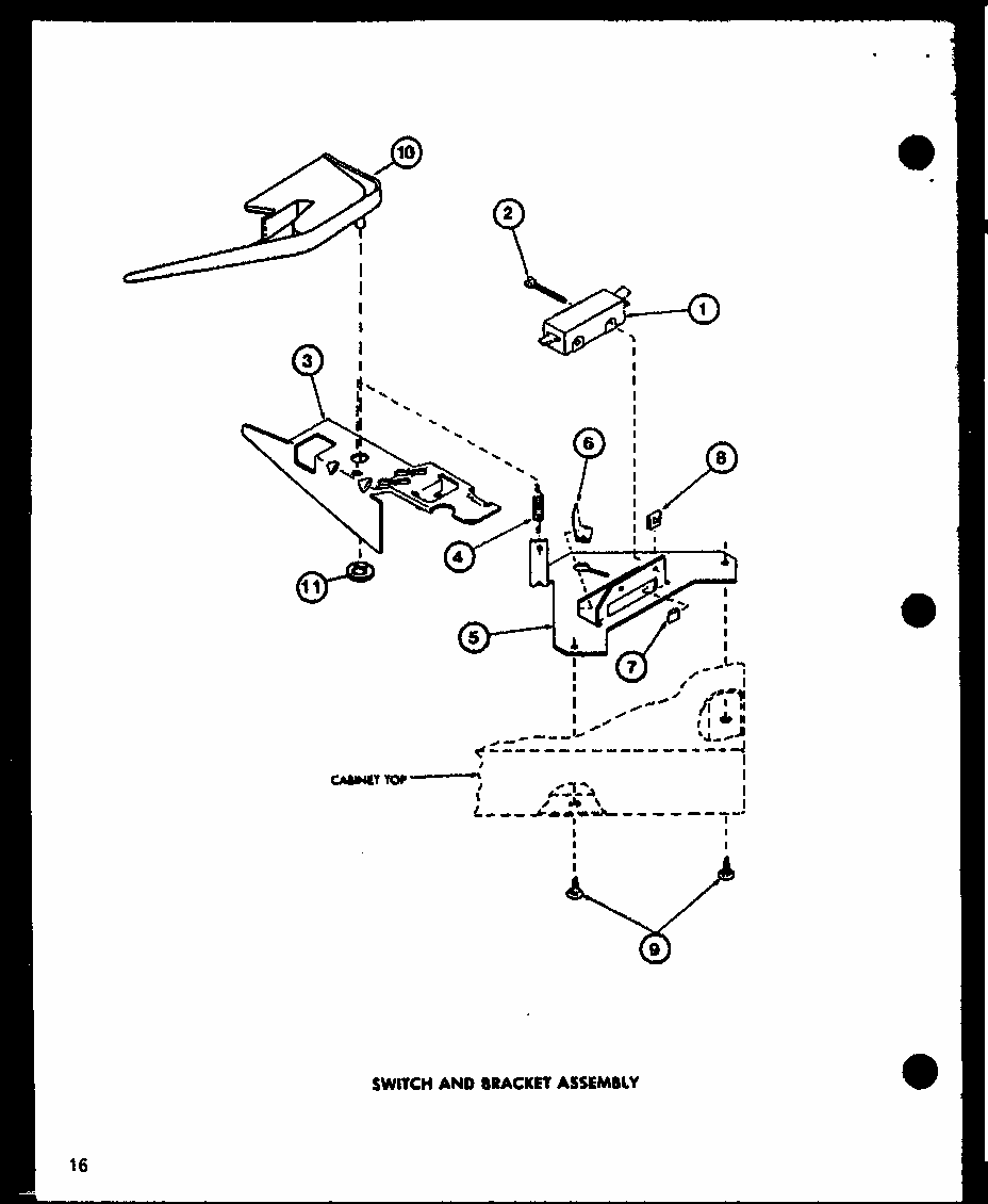 Switch And Bracket Assembly (lw2402/p1110516w) (lw2403/p1110517w) Diagram and Parts List for LW2302 P1110514W Amana Washer