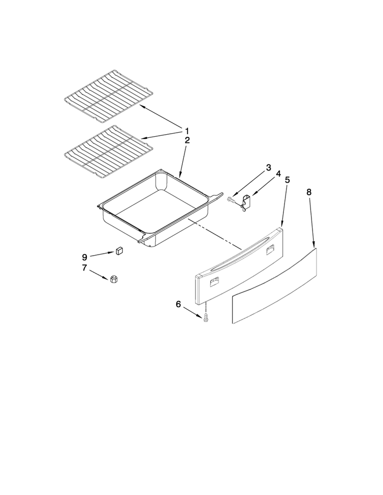 Drawer And Rack Parts Diagram and Parts List for JES8860CAB00  Jenn-Air Range