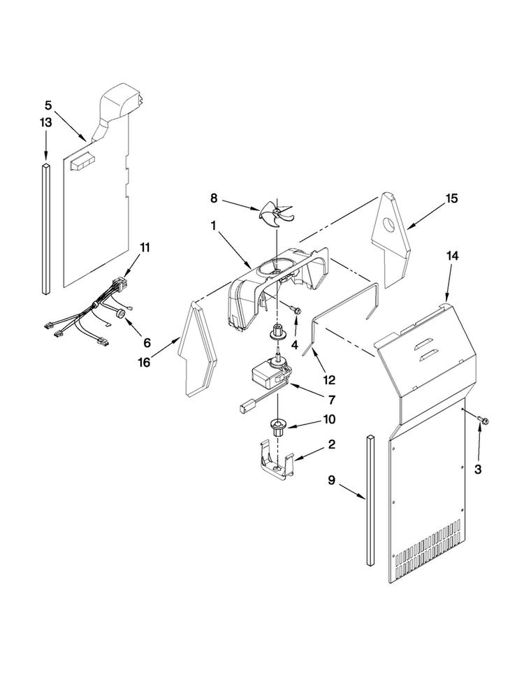 Air Flow Parts Diagram and Parts List for MSD2242VES03  Maytag Refrigerator