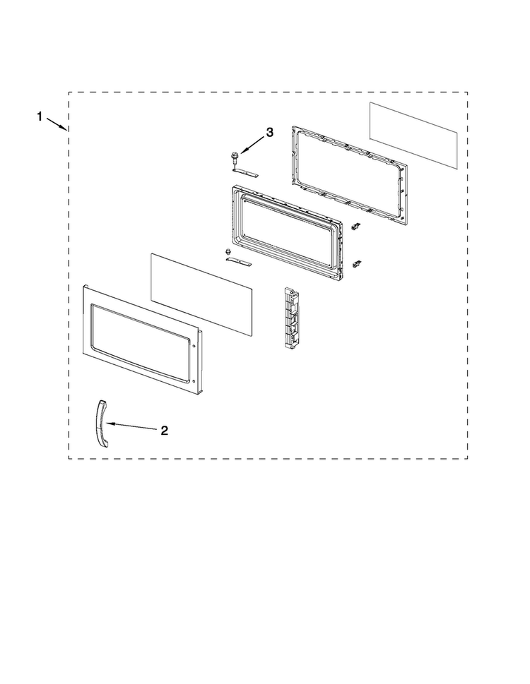 Door Parts Diagram and Parts List for YAMV1160VAS4  Amana Microwave