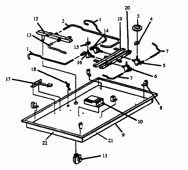 Section 3 Diagram and Parts List for RTG650-P1131491ND  Caloric Cooktop