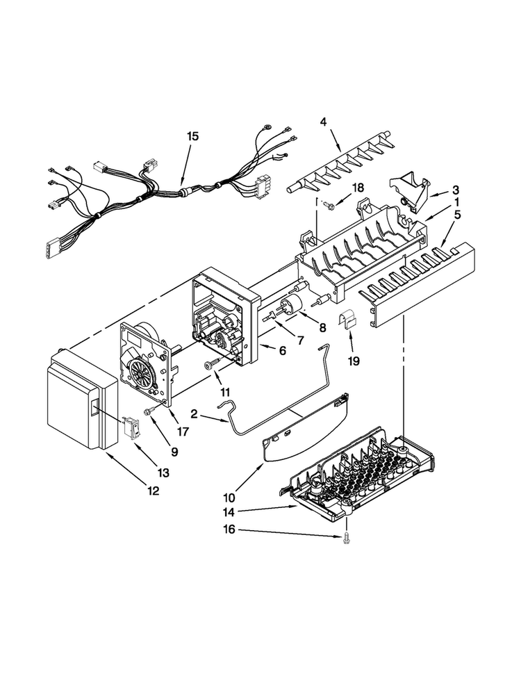 Icemaker Parts Diagram and Parts List for JFI2089WES9  Jenn-Air Refrigerator