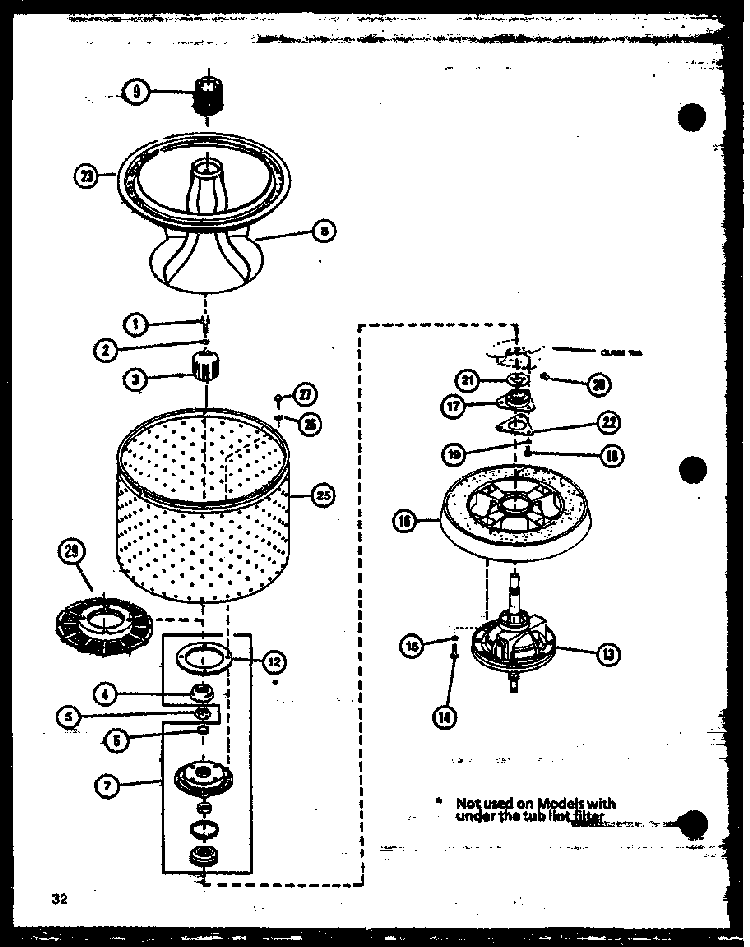 Section 7 Diagram and Parts List for LW3303W P1164316WW Amana Washer