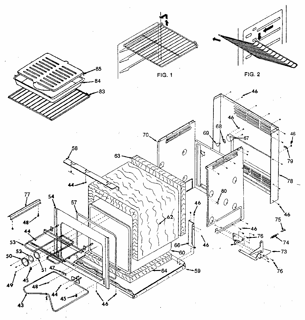 Cabinet Diagram and Parts List for 8504287894  Kenmore Range