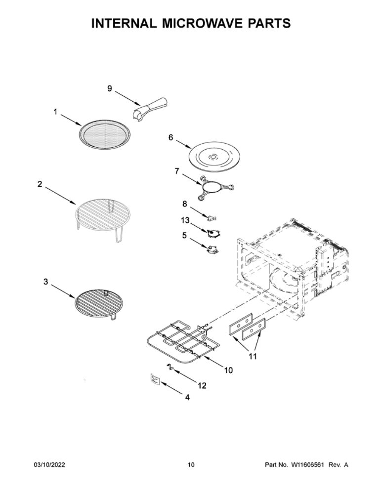 Internal Microwave Parts Diagram and Parts List for JMC2430LM00  Maytag Microwave