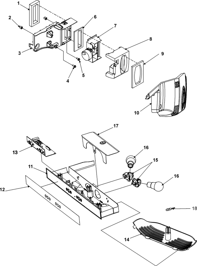 Controls Diagram and Parts List for AS2628HEKB0  Amana Refrigerator
