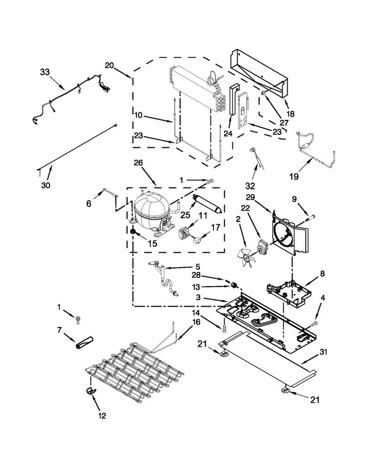 Unit Parts Diagram and Parts List for MFT2672AEW11  Maytag Refrigerator