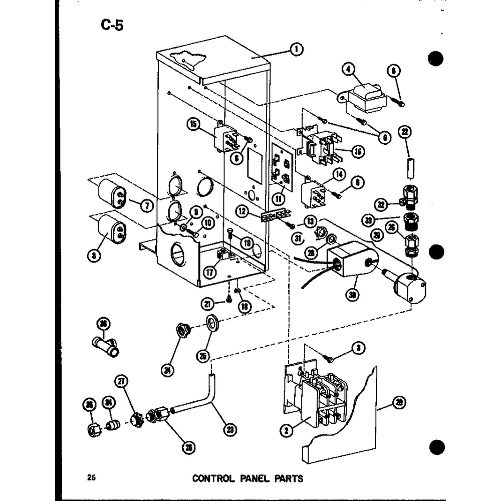 Control Panel Parts 2 Diagram and Parts List for EPCG6017-3B P67470-8C Amana Air Conditioner