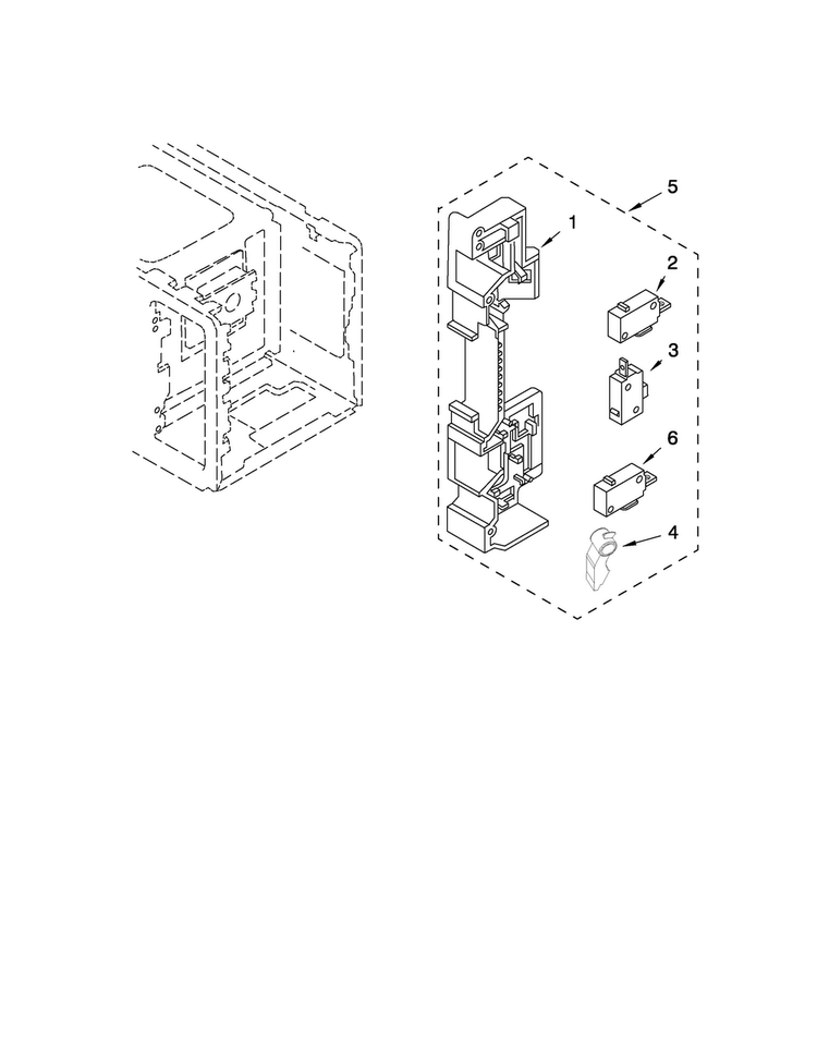 Microwave Latch Board Parts Diagram and Parts List for AMC5143BCQ10  Amana Microwave