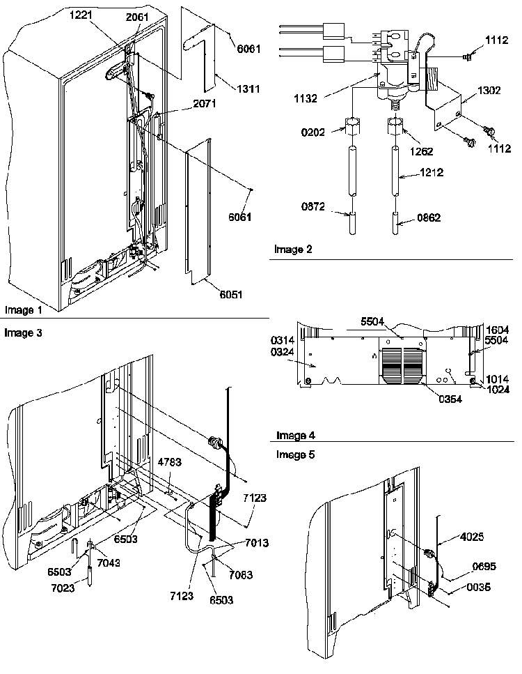 Cabinet Back Diagram and Parts List for SQD25TW-P1190427WW  Amana Refrigerator