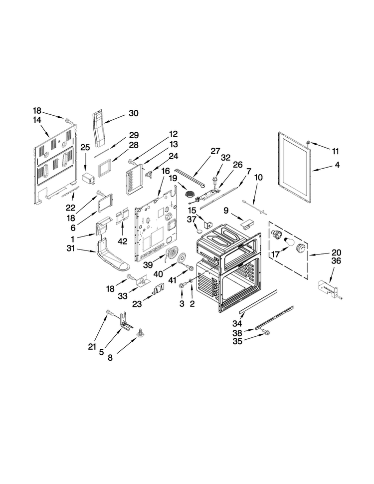 Chassis Parts Diagram and Parts List for MER6875BCW17  Maytag Range