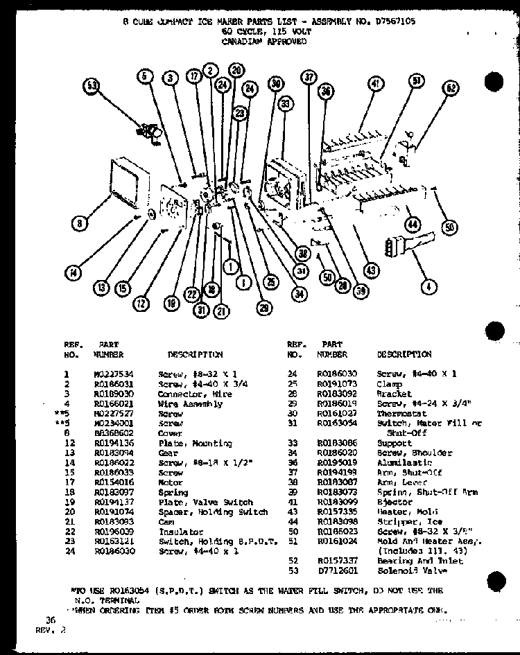 Section 10 Diagram and Parts List for BW20K-P7812510W  Amana Refrigerator