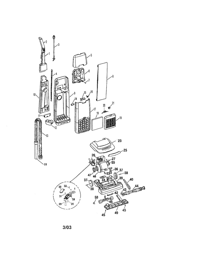 Powermax Ii Diagram and Parts List for U5246-940  Hoover Upright Vacuum