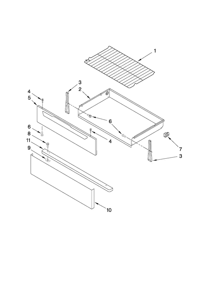 Drawer & Broiler Parts Diagram and Parts List for AER5830VAS0  Amana Range