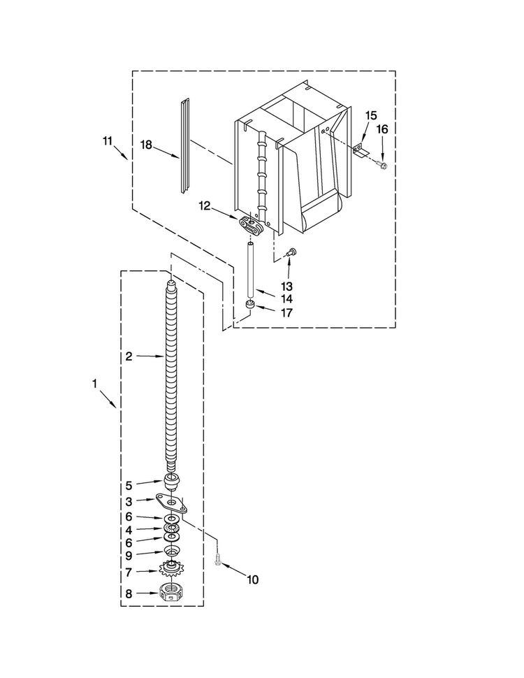 Powerscrew And Ram Parts Diagram and Parts List for TC707S1  Jenn-Air Trash Compactor