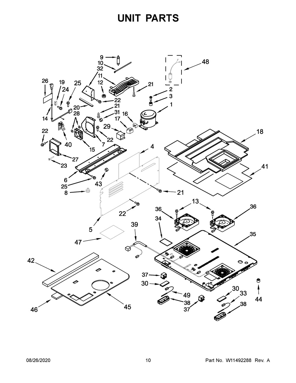 Unit Parts Diagram and Parts List for JUCFP242HL01  Maytag Wine and Beverage Cooler