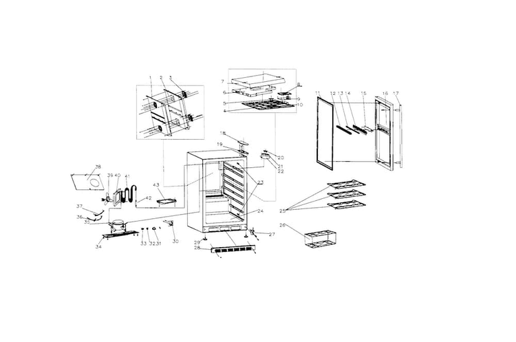 Wine Cooler Diagram and Parts List for MCWBC77DZC  Magic Chef Wine and Beverage Cooler