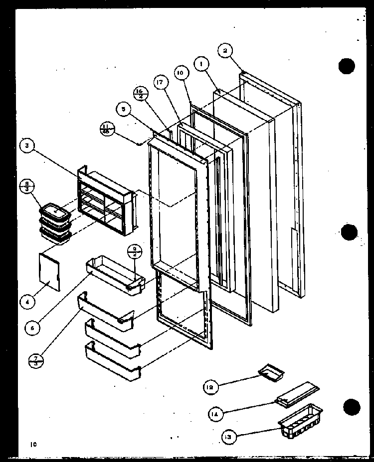 Refrigerator Door Diagram and Parts List for SX22J-P1116004W  Amana Refrigerator