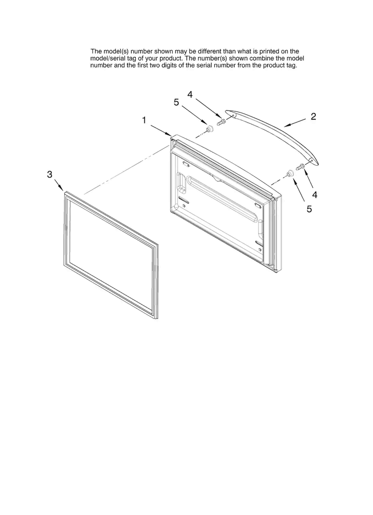 Freezer Door Parts, Optional Parts Diagram and Parts List for MFD2562VEW10  Maytag Refrigerator