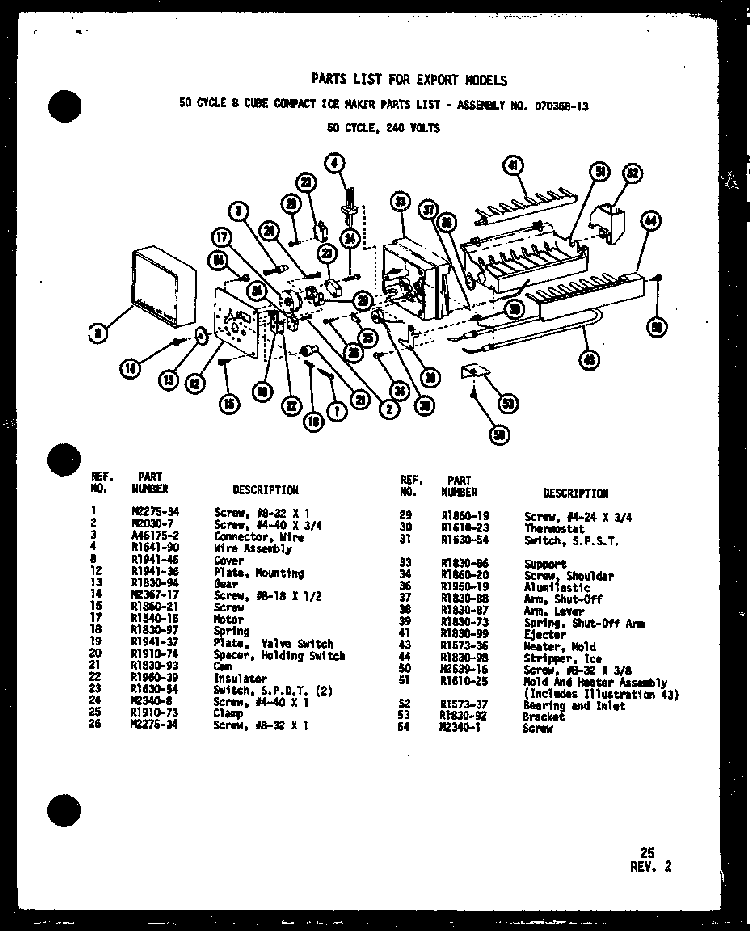 Add On Ice-maker Diagram and Parts List for TD523E-P75288-1W  Amana Refrigerator