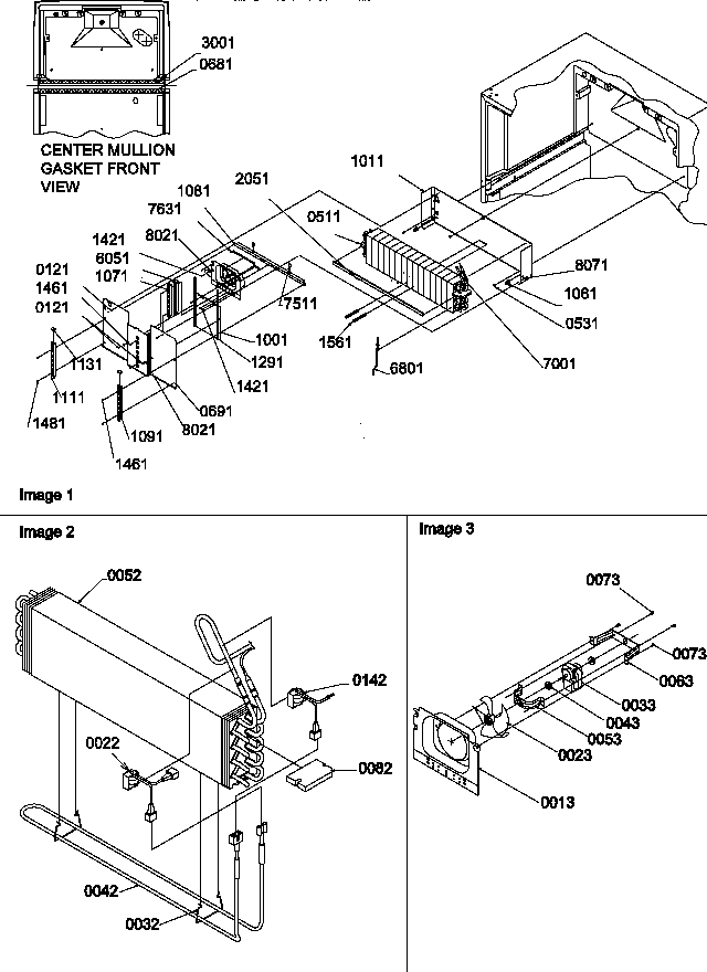 Evaporator And Fan Motor Assemblies Diagram and Parts List for TR525SL-P1182804WL  Amana Refrigerator