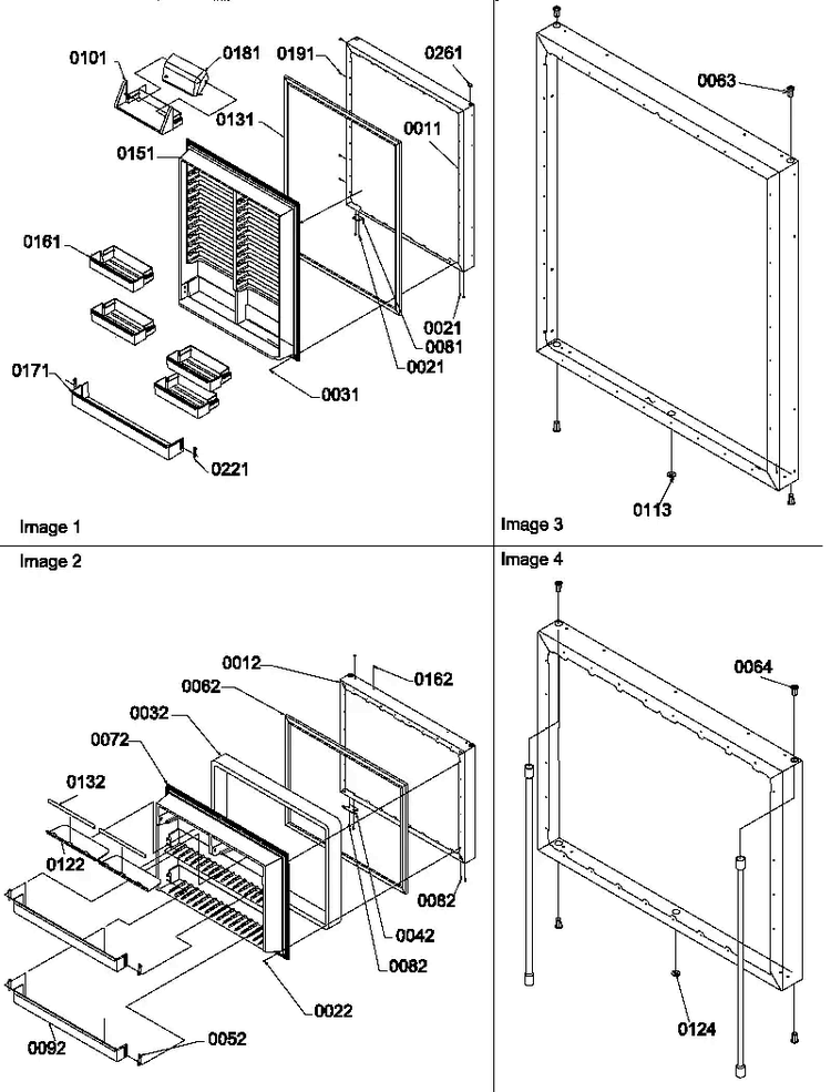 Door Assemblies Diagram and Parts List for BX22S5W-P1196707WW  Amana Refrigerator