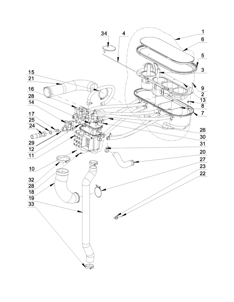 Water Inlet Parts Diagram and Parts List for MXR30PNATS  Maytag Washer