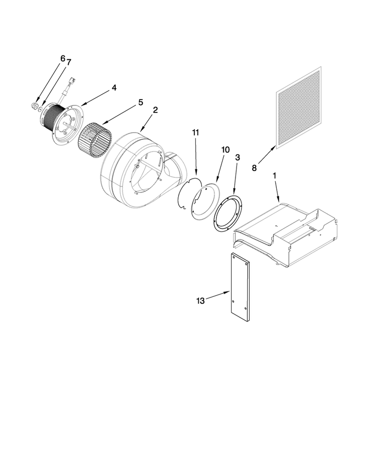 Blower Unit Parts Diagram and Parts List for JDS9860CDS00  Jenn-Air Range