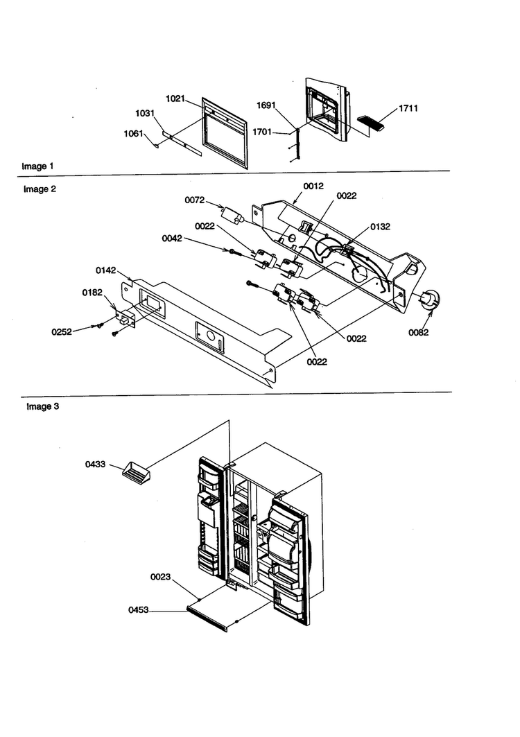Dispenser/elec. Bracket/toe Grille Diagram and Parts List for SCD23VBW-P1315305WW  Amana Refrigerator
